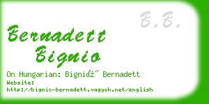 bernadett bignio business card